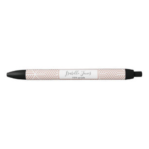 stylish geometric script personalized school blac pen