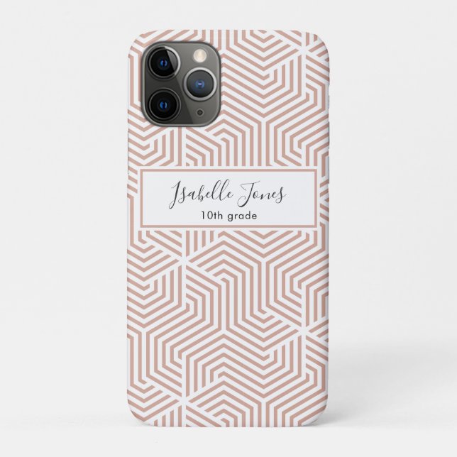stylish geometric script personalized school   Cas Case-Mate iPhone Case (Back)