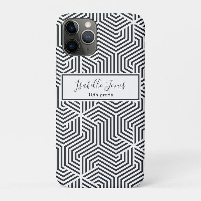stylish geometric script personalized school   Case-Mate iPhone case (Back)
