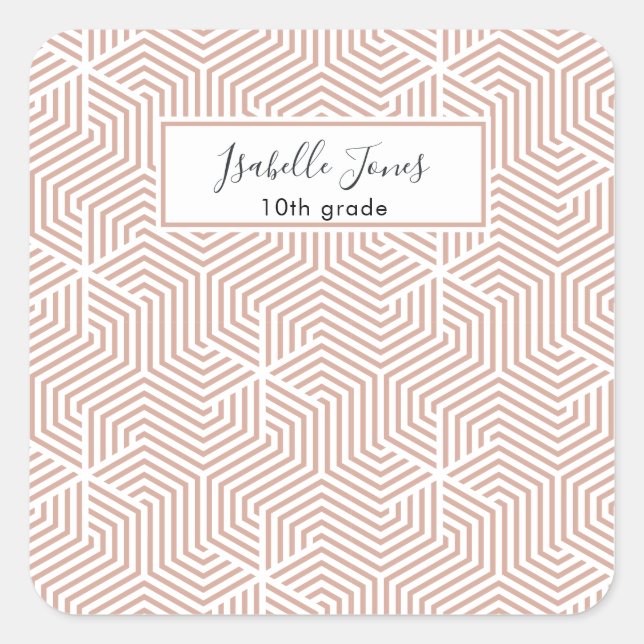 stylish geometric script personalized school  iPad Square Sticker (Front)