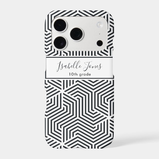 stylish geometric script personalized school   iphone case (Back)
