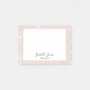 stylish geometric script personalized school   pos post-it notes