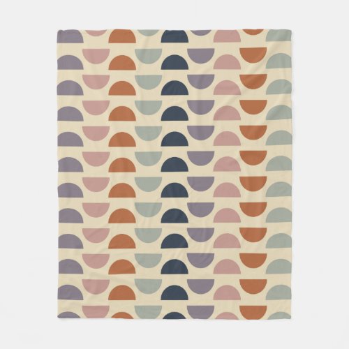 Stylish Geometric Shapes Pattern in Earthy Colors  Fleece Blanket