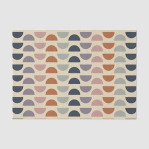Stylish Geometric Shapes Pattern in Earthy Colors Tissue Paper