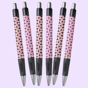 Stylish Geometric Shapes Pattern In Pink Colors    Pen