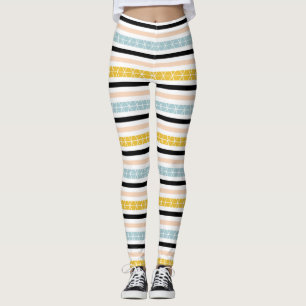 Stylish Geometric Striped Pattern Leggings