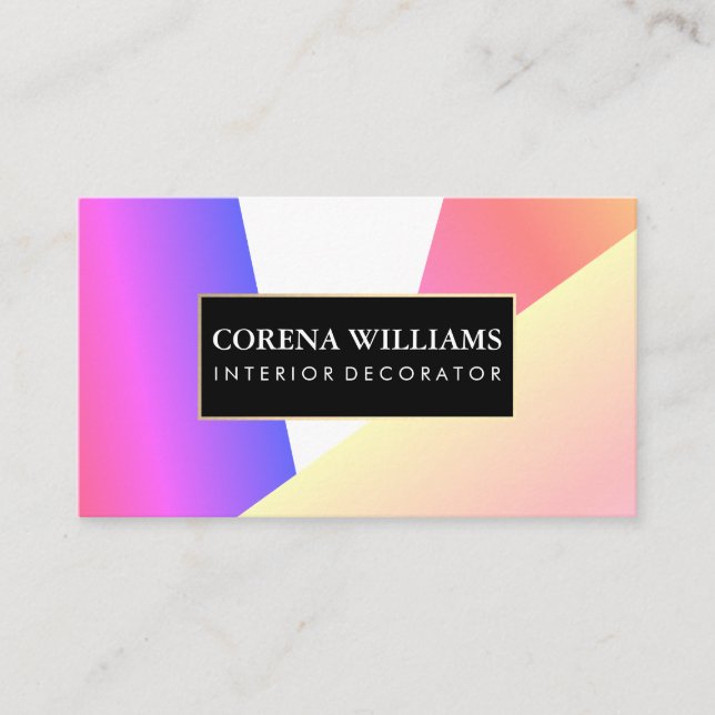 Stylish Geometric Vibrant Color Blocks Business Card (Front)