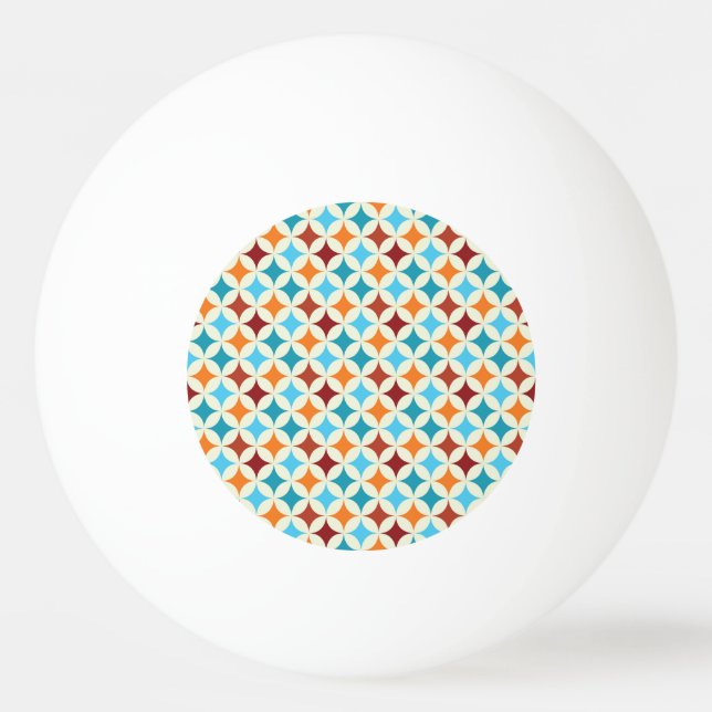 Stylish Geometric: Vintage Seamless Pattern Ping Pong Ball (Front)