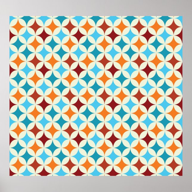 Stylish Geometric: Vintage Seamless Pattern Poster (Front)