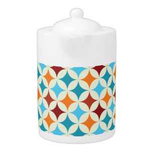 Stylish Geometric: Vintage Seamless Pattern Teapot