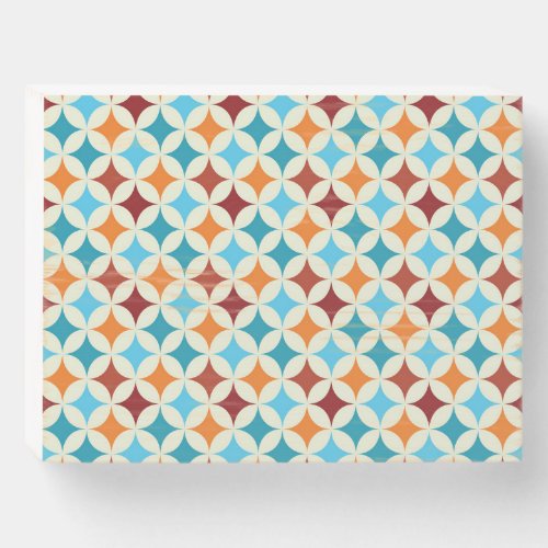 Stylish Geometric Vintage Seamless Pattern Wooden Box Sign