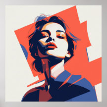 Stylish Geometric Woman Portrait 