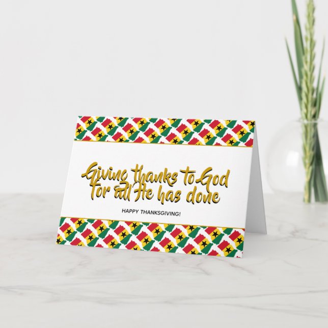 Stylish GHANA Giving Thanks THANKSGIVING Holiday Card (Front)