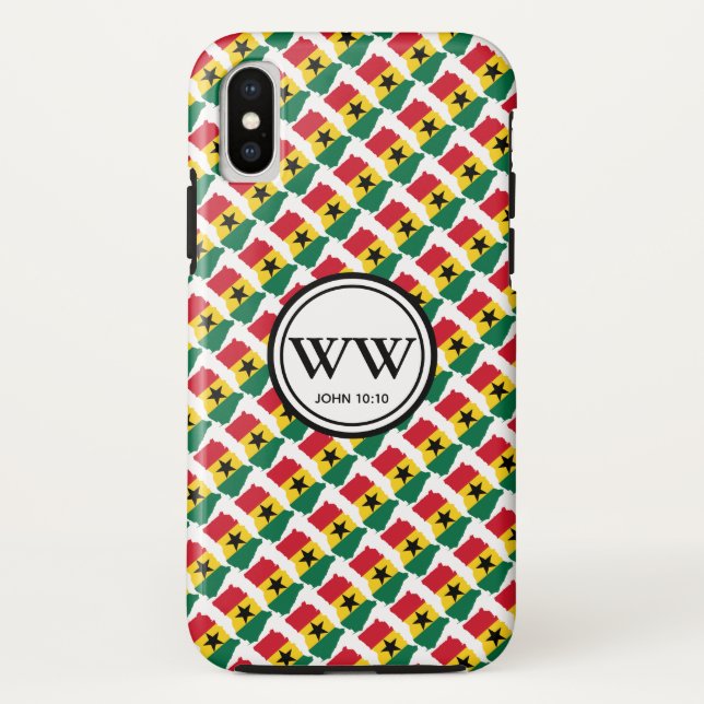 Stylish GHANA Monogram Abundant Life John 10:10 Case-Mate iPhone Case (Back)