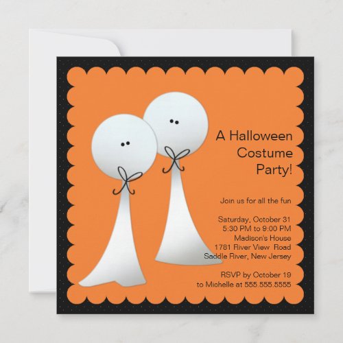 Stylish Ghost Halloween Party Invitation