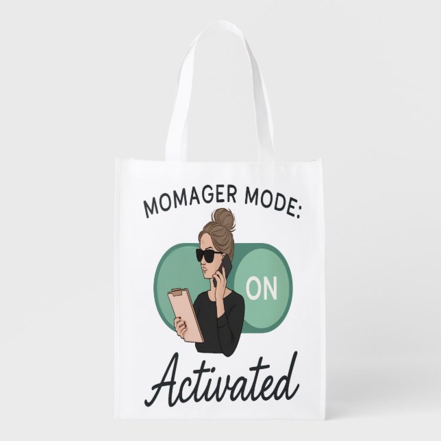 Stylish Gift for Boss Moms Grocery Bag (Front)