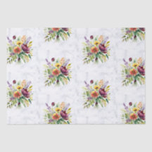 Stylish Gift Wrap Bouquet Marble Design
