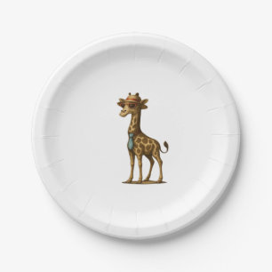 Stylish Giraffe Illustration. Girafe Styl�e Illust Paper Plates