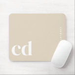 Stylish Girly Beige Monogram Initial Mouse Pad<br><div class="desc">The perfect addition to your personalized study desk decor. This customizable mouse pad elevates your cozy desk setup, adding a touch of elegance to your aesthetic study desk. Ideal for enhancing study desk organization, it seamlessly blends into any work desk decor. Perfect for a work from home setup, it complements...</div>