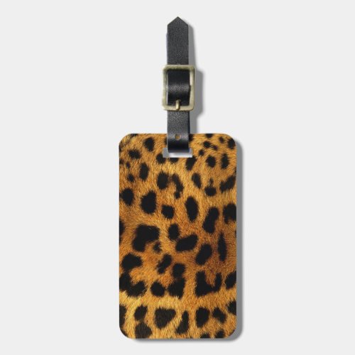 stylish girly chic safari animal print leopard luggage tag