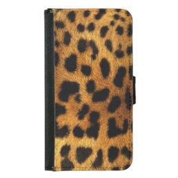 stylish girly chic safari animal print leopard samsung galaxy s5 wallet case