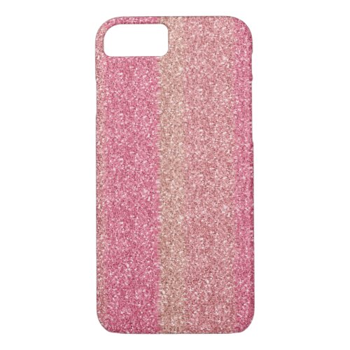Stylish Girly Glitter Ombre Rose Gold Pink iPhone 87 Case