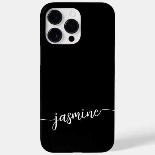 Stylish Girly Minimalist Black Name Script Case_Mate iPhone 14 Pro Max Case