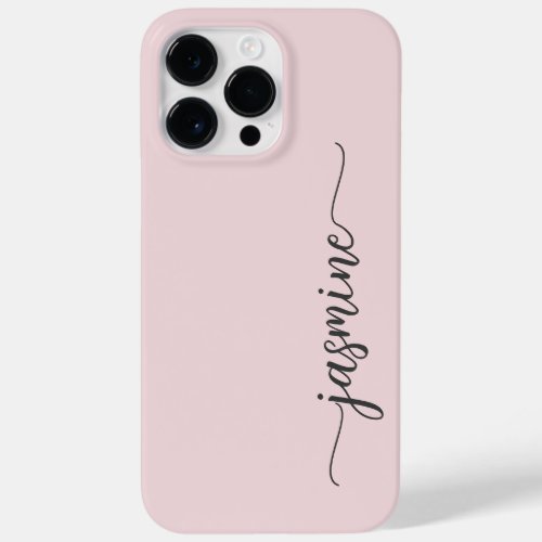 Stylish Girly Minimalist Blush Pink Name Script Ca Case_Mate iPhone 14 Pro Max Case