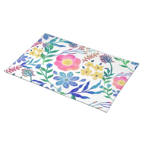 Stylish girly pink flowers hand paint design cloth placemat