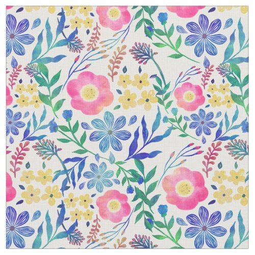 Stylish girly pink flowers hand paint design fabric