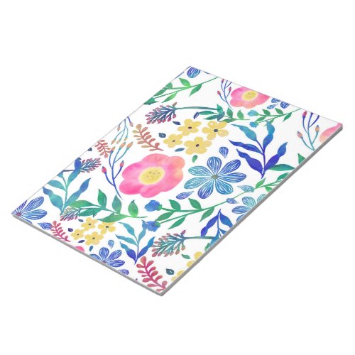 Stylish girly pink flowers hand paint design notepad