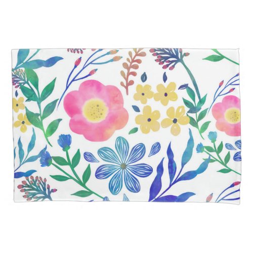 Stylish girly pink flowers hand paint design pillow case