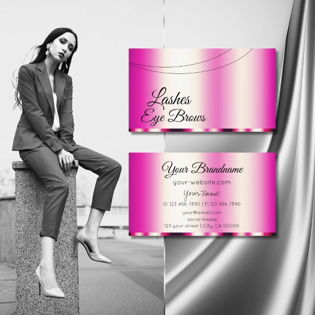 Stylish Girly Pink Glamorous Modern and Simple Business Card (Creator Uploaded)