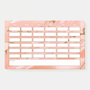 Stylish Girly Pink Gold School Schedule Timetable Post-it Notes