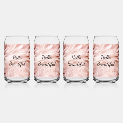 Stylish Girly Pink Rose Gold Zebra Glam Glitz  Can Glass