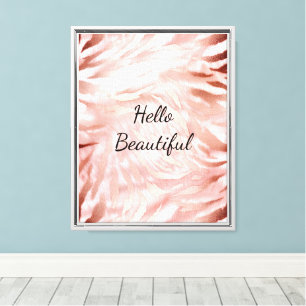 Stylish Girly Pink Rose Gold Zebra Glam Glitz  Canvas Print