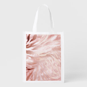 Stylish Girly Pink Rose Gold Zebra Glam Glitz Grocery Bag