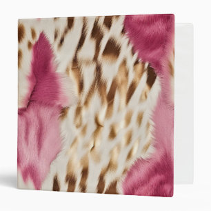 Stylish Girly Pink White Gold Zebra 3 Ring Binder