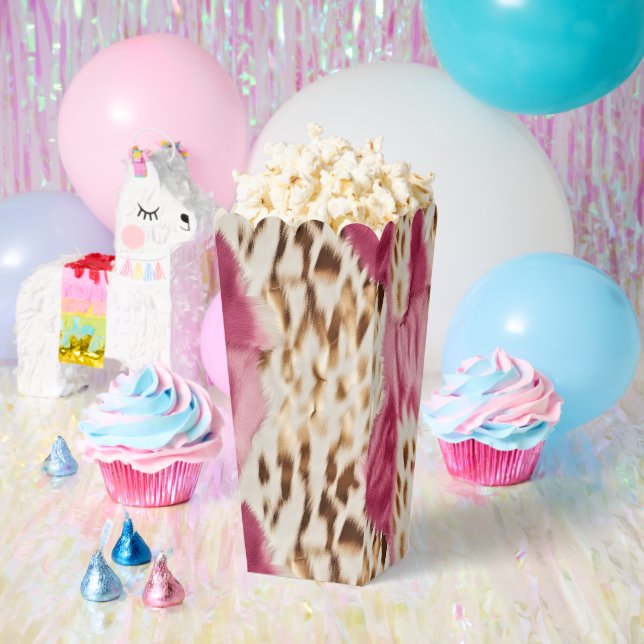 Stylish Girly Pink White Gold Zebra Birthday Favor Boxes (Party)