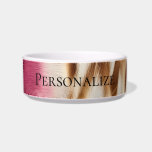Stylish Girly Pink White Gold Zebra Bowl<br><div class="desc">Stylish Girly Pink Gold White Zebra</div>