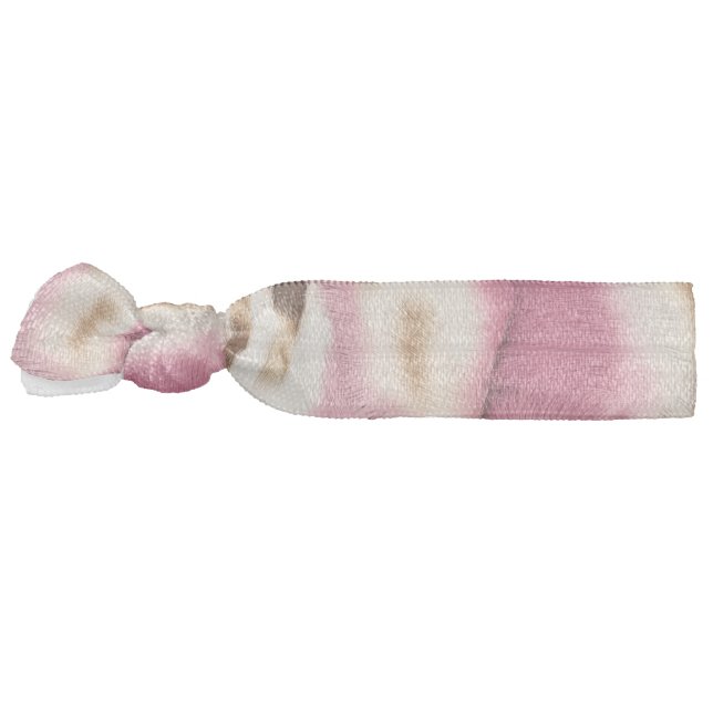 Stylish Girly Pink White Gold Zebra Elastic Hair Tie (Left)