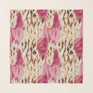 Stylish Girly Pink White Gold Zebra Scarf