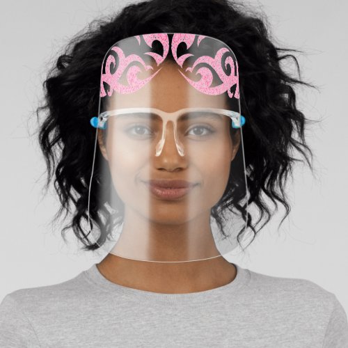 Stylish Girly Princess Warrior Pink Glitter Face Shield