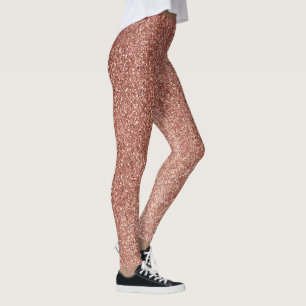Stylish Girly Rose Gold Glitter Leggings