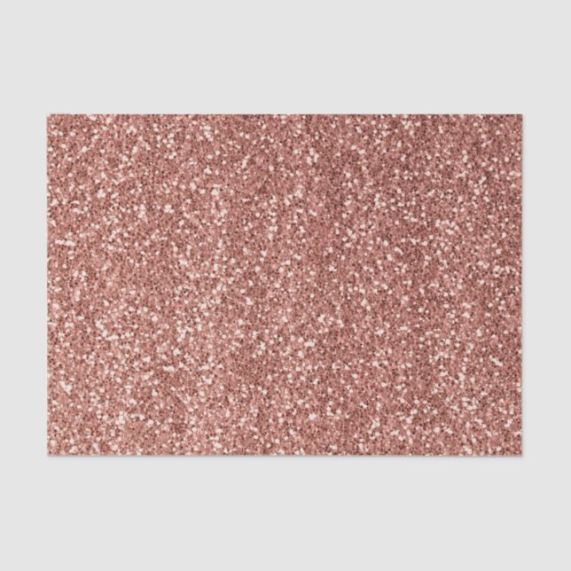 Stylish Girly Rose Gold Glitter Sparkles Tissue Paper (Front)