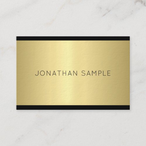 Stylish Glam Design Modern Gold Luxe Trendy Plain Business Card