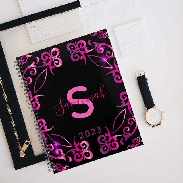 Stylish Glam Elegant Baroque Black And Pink 2023 Planner (Creator Uploaded)