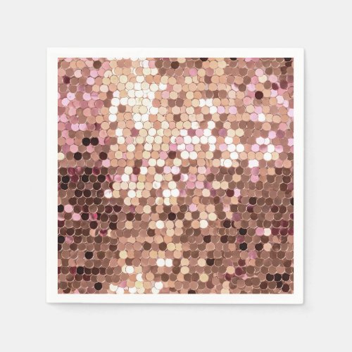 Stylish Glam Rose Gold Blush Pink Confetti Napkins