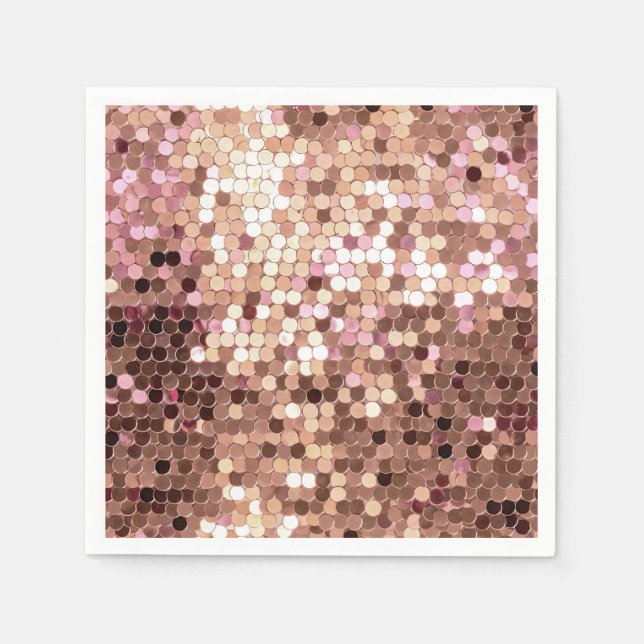 Stylish Glam Rose Gold Blush Pink Confetti Napkins (Front)