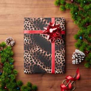 Stylish Glam Rose Gold Blush Pink Leopard Sparkle Wrapping Paper